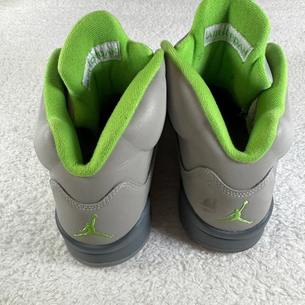 Nike Air Jordan 5 Retro Green Bean Size 10 Men's Sneakers OG Reflective Metallic